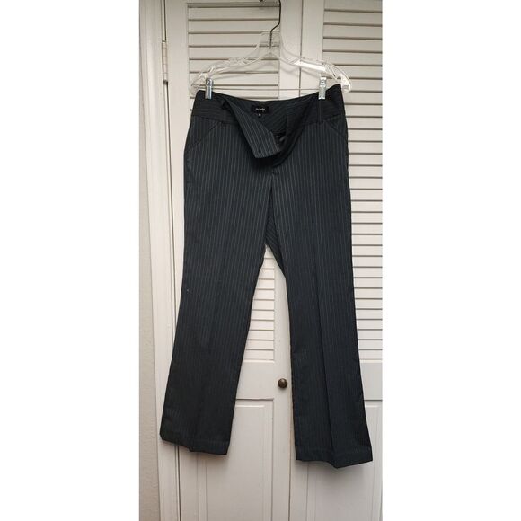 Daisy Fuentes Straight-Leg Dress Black Striped Dress Pants Size 10 - Picture 2 of 8